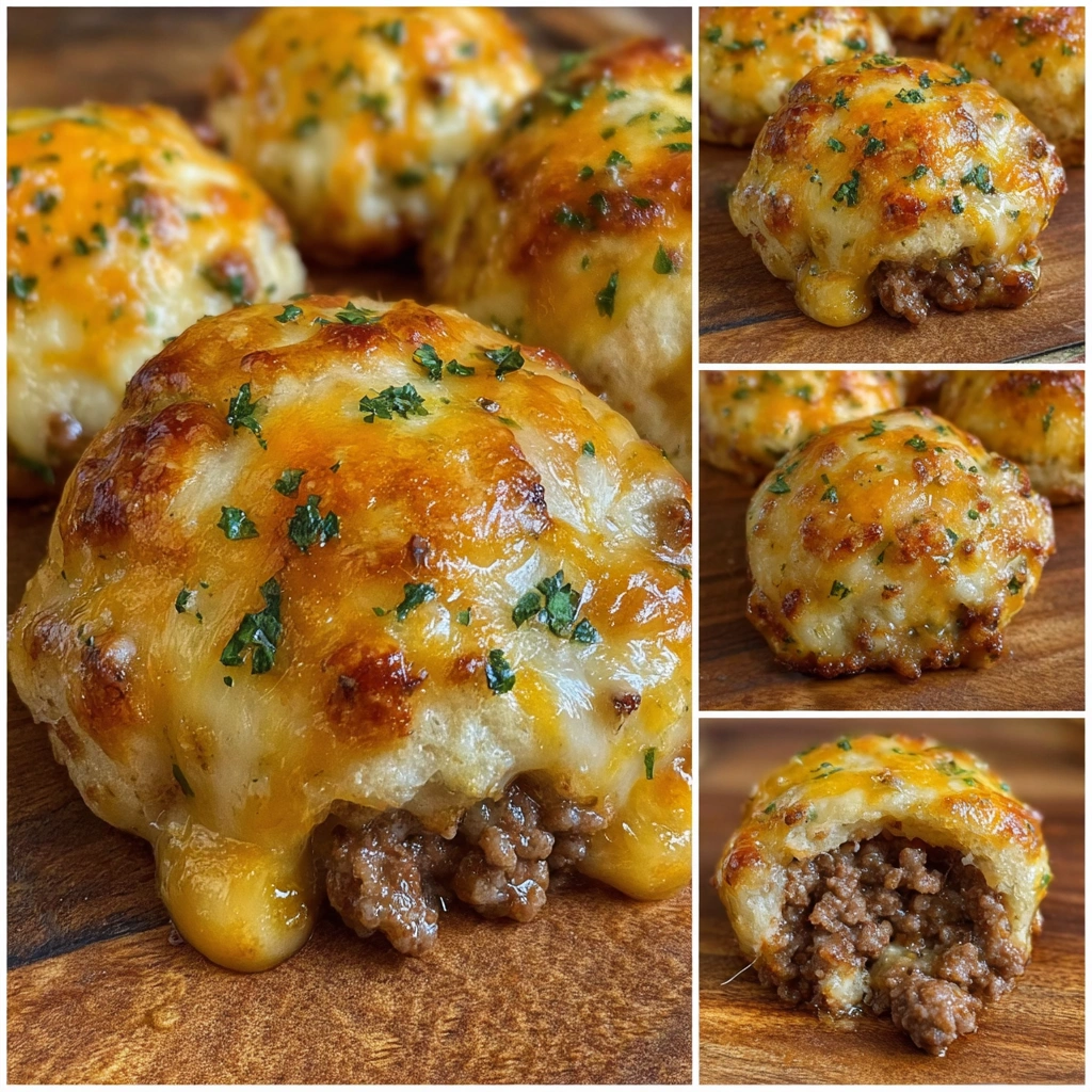 Garlic Parmesan Cheeseburger Bombs