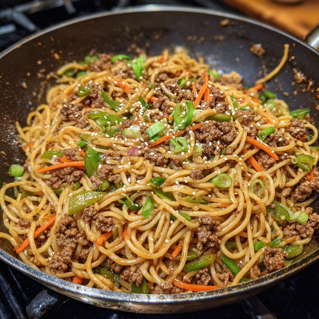Budget Friendly Asian Beef Spaghetti Quick and Delicious