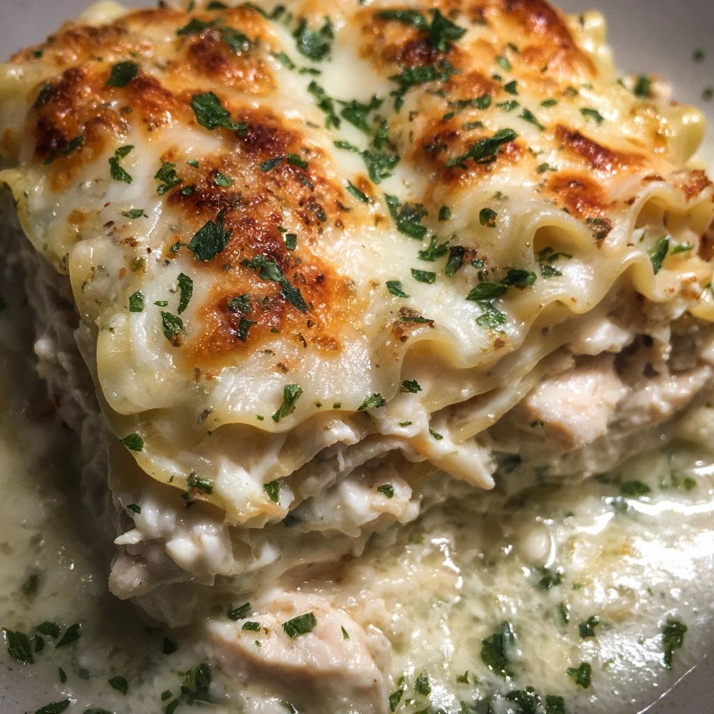 Lasagna rolls served with fresh herbs on a white plate