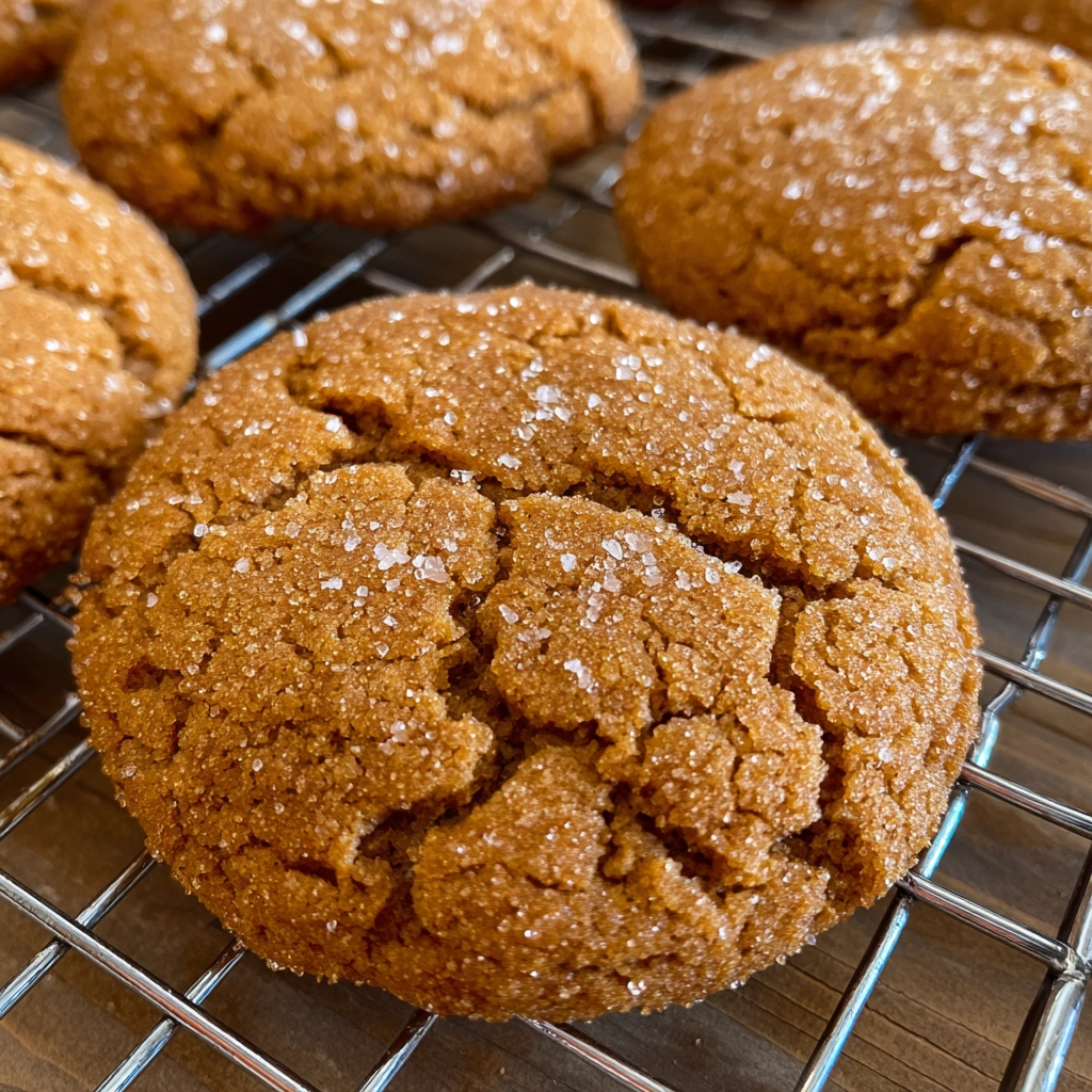 Stack of maple brown sugar cookies with golden edges
