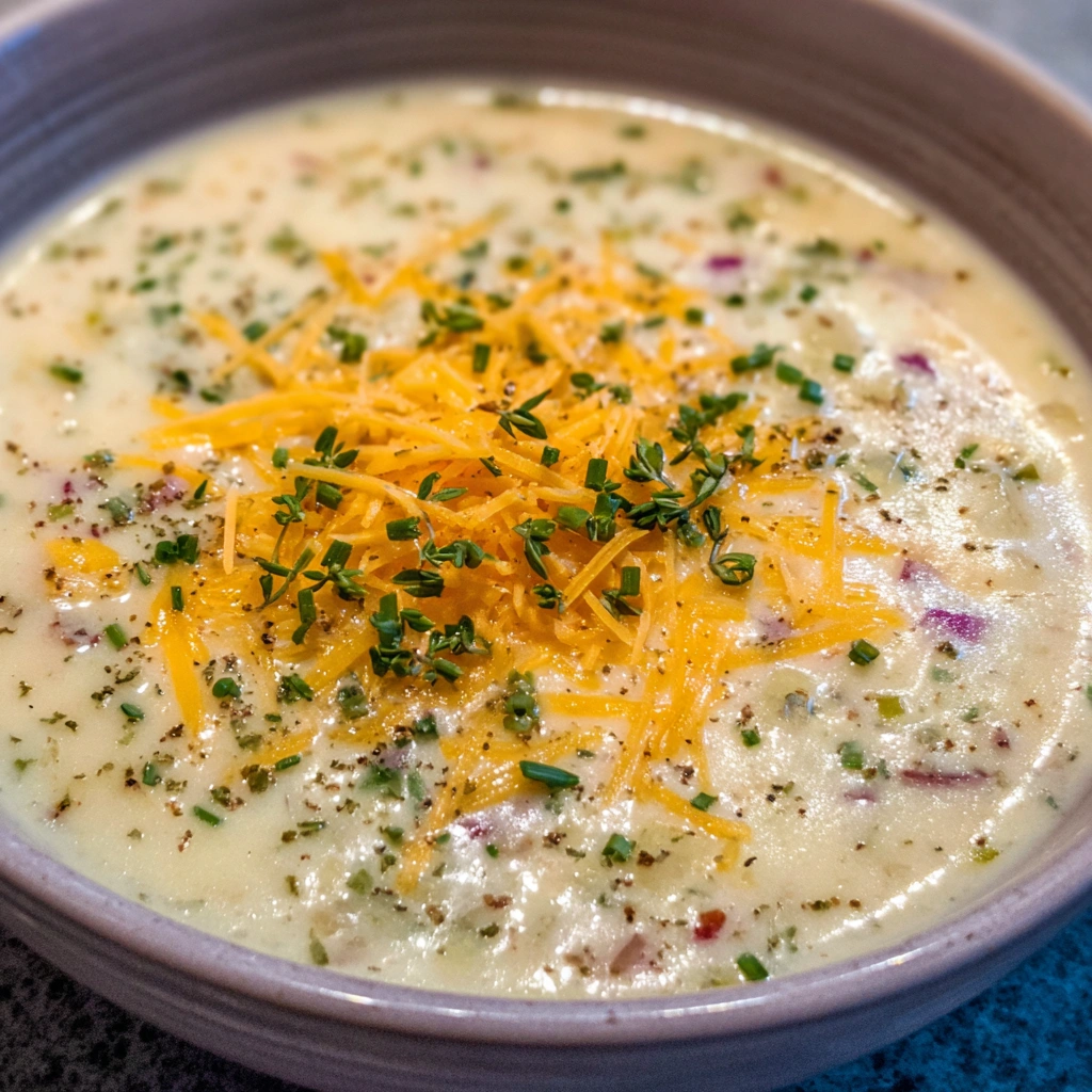 Cheddar Garlic Herb Potato Soup