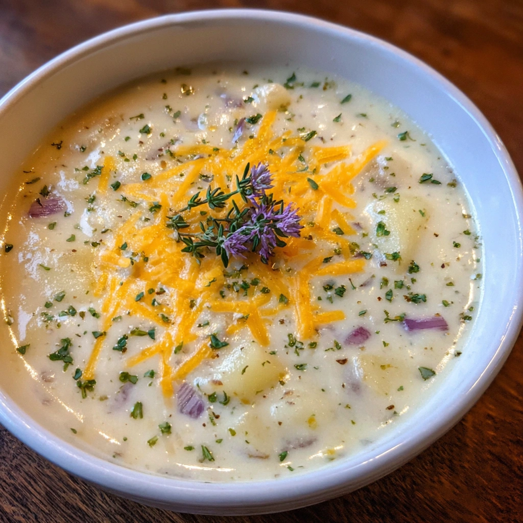 Cheddar Garlic Herb Potato Soup