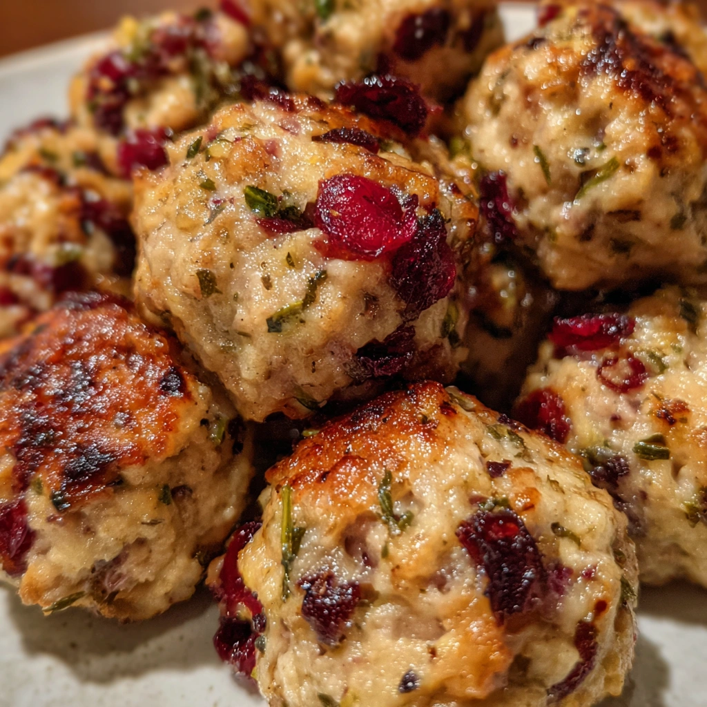 Cranberry Turkey Stuffing Balls