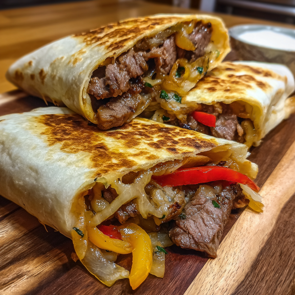 Crispy Philly Cheesesteak Wraps